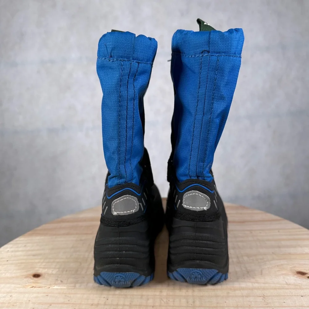 Kamik Snow Boots Kids 13 Blue Black Good Waterproof Insulated Winter